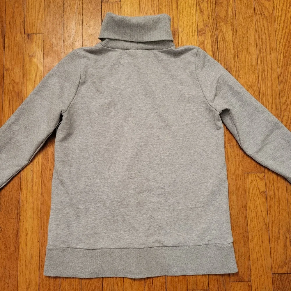 Soft Surroundings Gray Turtle Neck LIDIA Button‎ Detail Sweatshirt Pullover Cozy